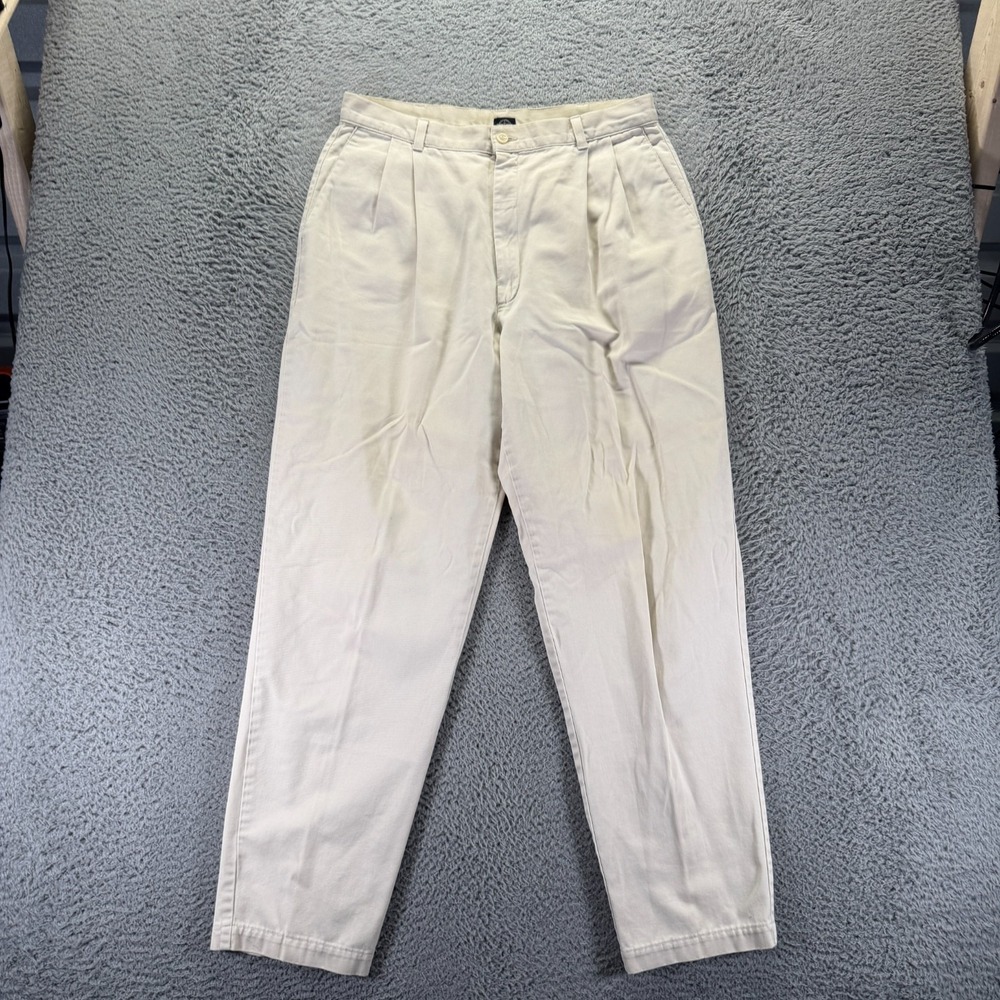 Vintage Dockers Pant Womens 16 Beige Cotton Khakis Straight Classic Pleated USA